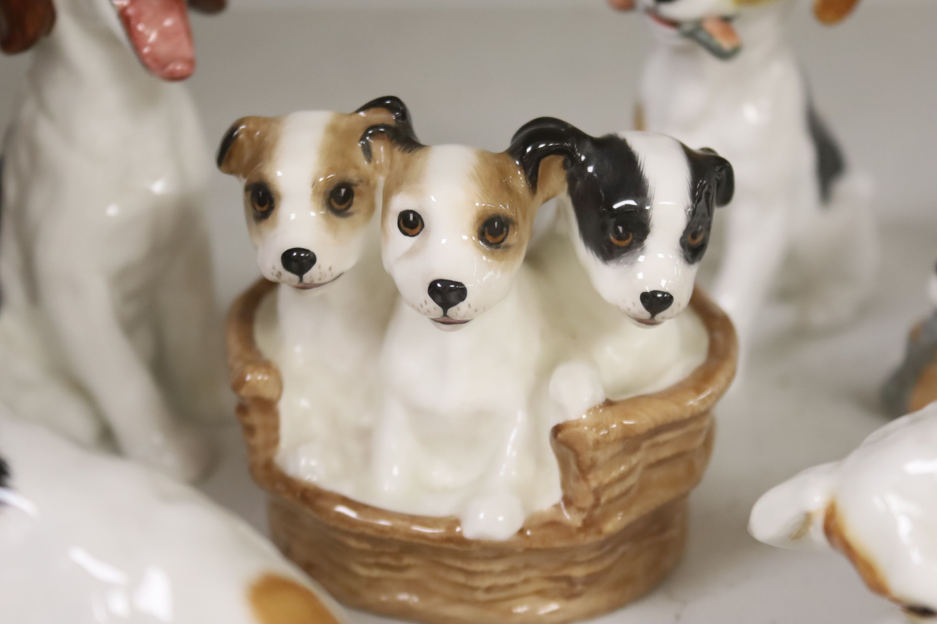Seven Royal Doulton models of terrier puppies